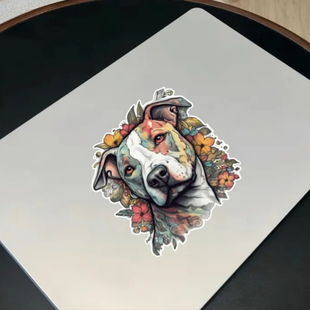 Colorful American Pitbull Terrier Vinyl Decal